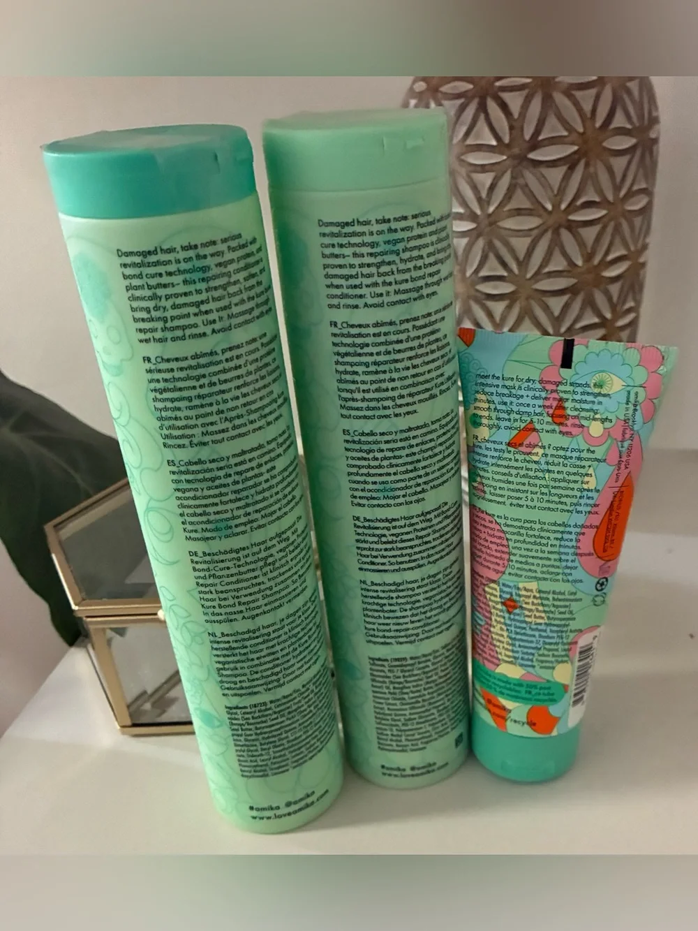 Amika The Kure Bond Repair Shampoo Conditioner Mask Bundle NEW